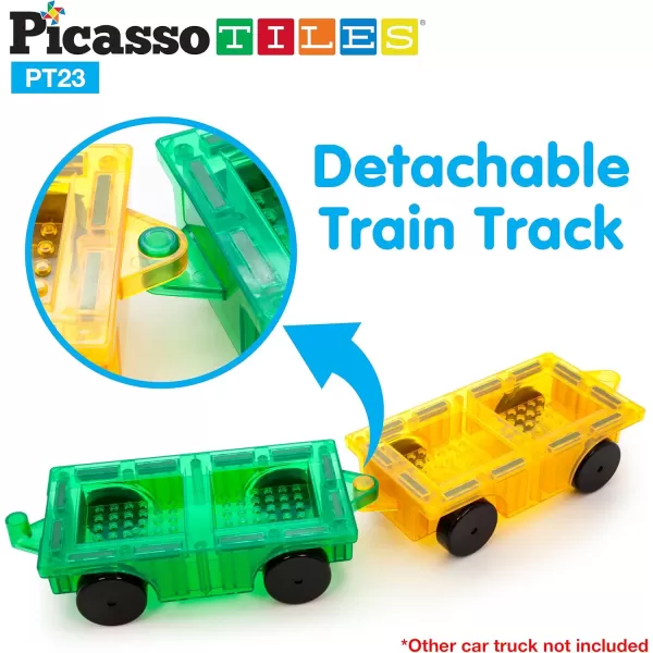 imagePicassoTiles Magnetic Car Play Set with Action Figures for Kids 3  STEM Building Block Vehicle Toy