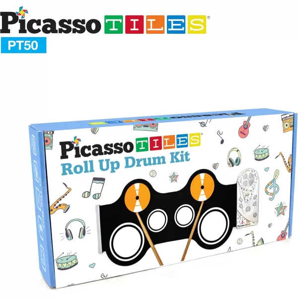 imagePicassoTiles PT49 Kids 49Key Flexible RollUp Educational Electronic Digital Music Piano Keyboard wRecording Feature 8 Different Tones 6 Educational Demo Songs ampamp Buildin Speaker  RainbowPT50BLUWHT