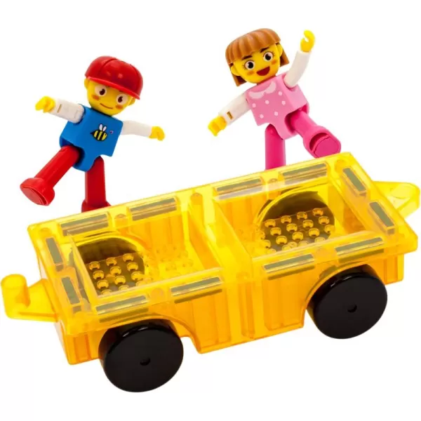 imagePicassoTiles Magnetic Car Play Set with Action Figures for Kids 3  STEM Building Block Vehicle Toy