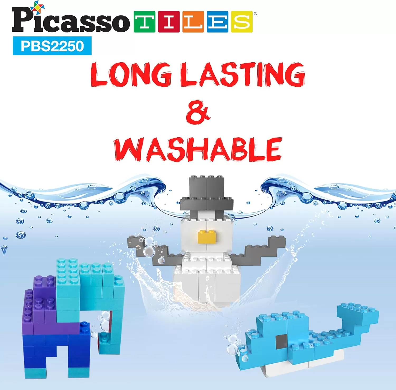 imagePicassoTiles 200 Piece Large Construction Brick Building Blocks STEM Bricks Toy Set Creative Learning Early Education Playset 5 Colors 4 Unique Shapes Mix ampamp Match Toys for Kids Boys Girls Child Age 3PBS2250