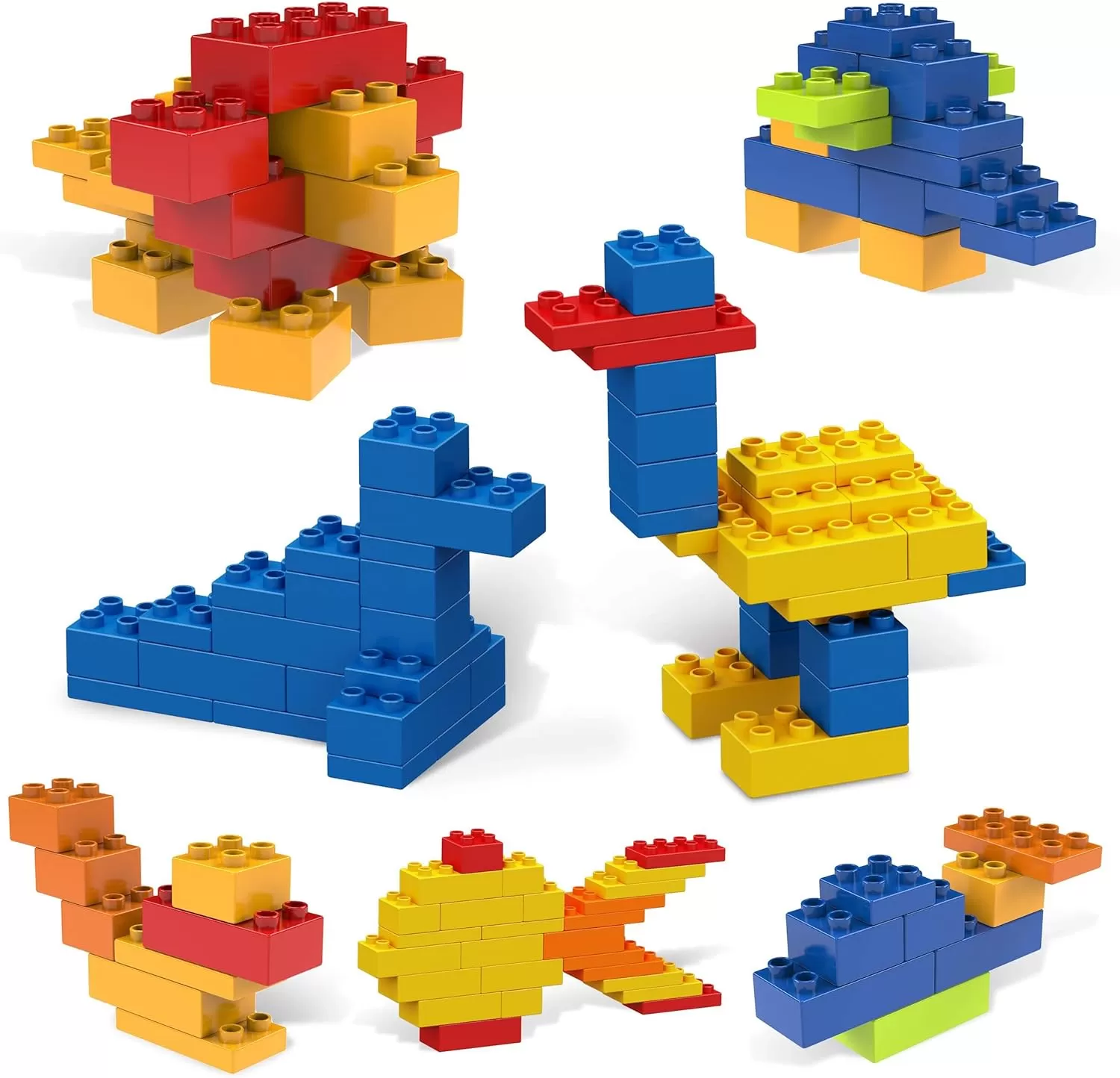 imagePicassoTiles 200 Piece Large Construction Brick Building Blocks STEM Bricks Toy Set Creative Learning Early Education Playset 5 Colors 4 Unique Shapes Mix ampamp Match Toys for Kids Boys Girls Child Age 3PBL100