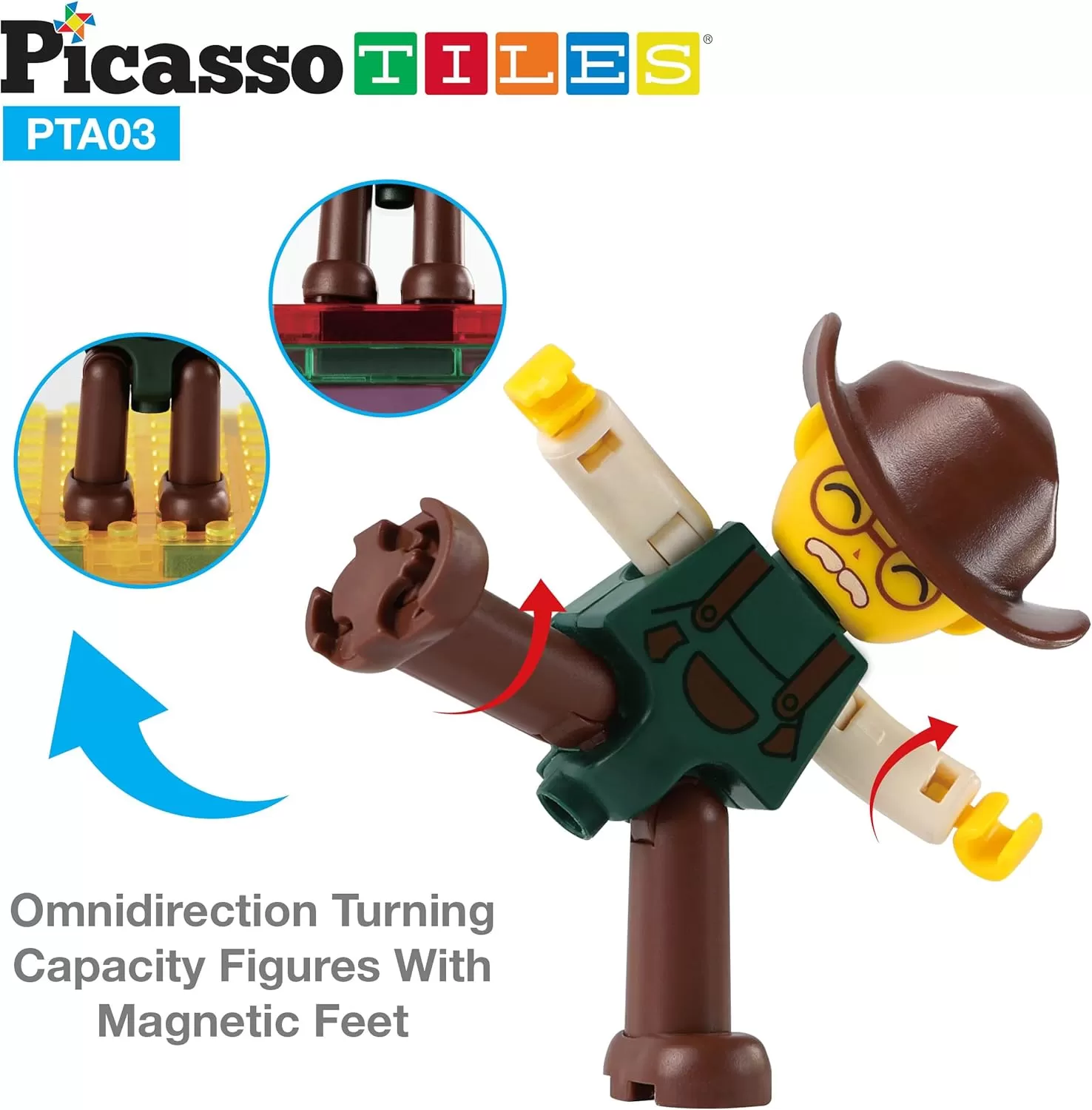 imagePicassoTiles Magnetic 4 Family Action Figures Toddler Toy Magnet Expansion Pack Educational Addon STEM Learning Kit Toys Pretend Playset for Construction Building Block Tiles Child Brain Development8 Profession