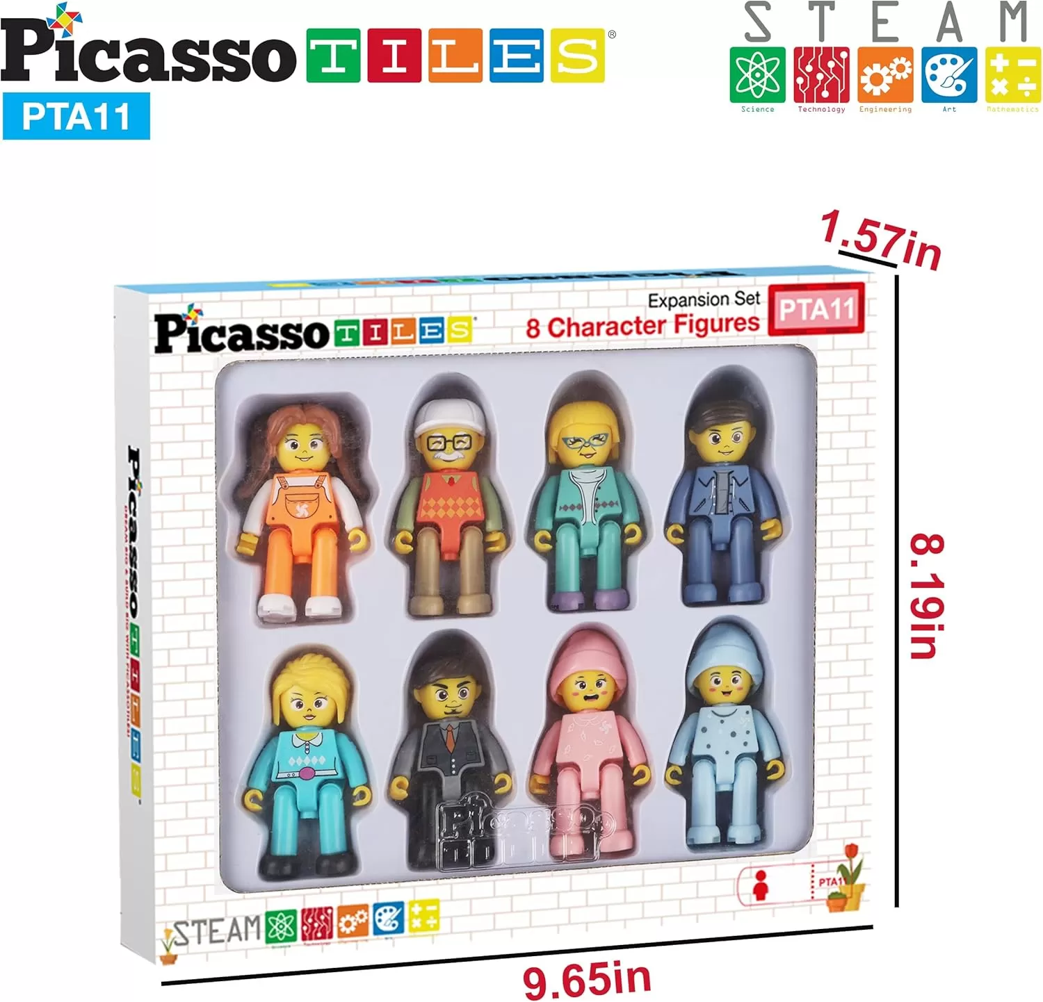 imagePicassoTiles Magnetic 4 Family Action Figures Toddler Toy Magnet Expansion Pack Educational Addon STEM Learning Kit Toys Pretend Playset for Construction Building Block Tiles Child Brain Development8 Family