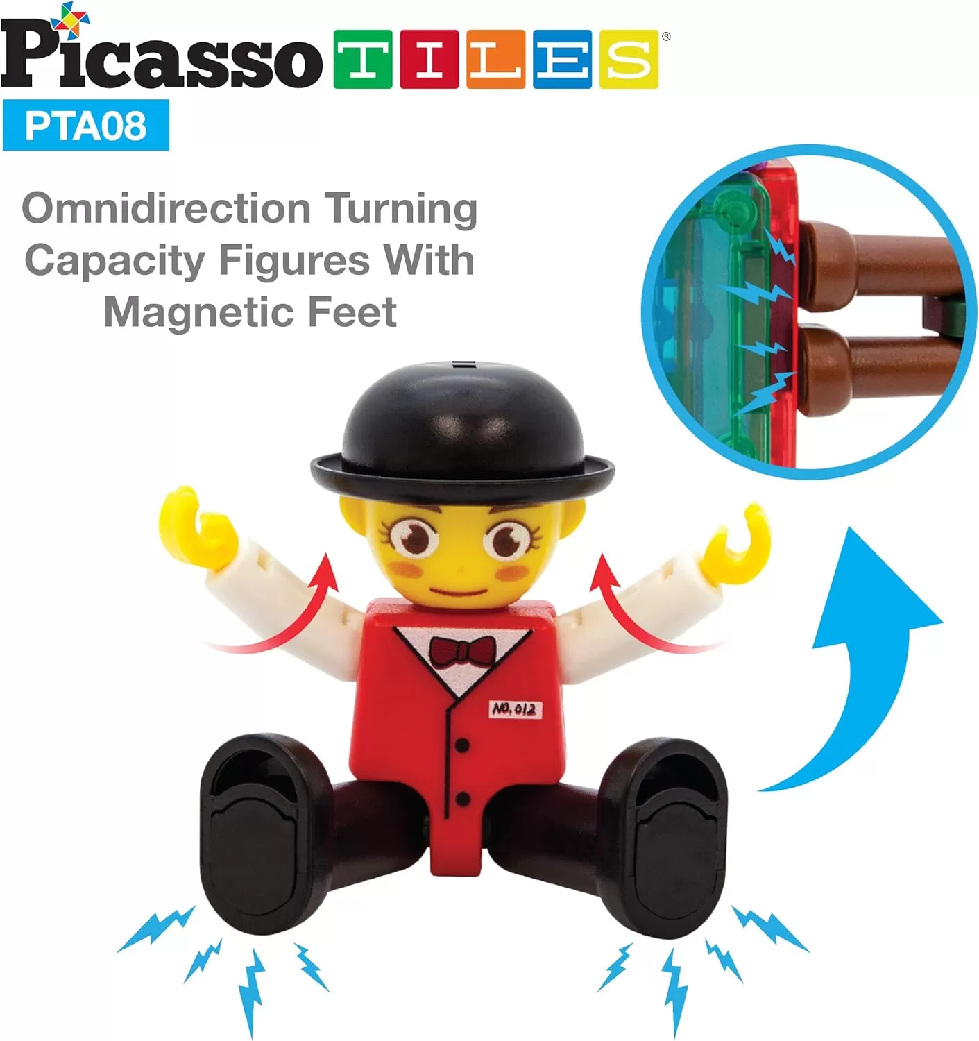 imagePicassoTiles Magnetic 4 Family Action Figures Toddler Toy Magnet Expansion Pack Educational Addon STEM Learning Kit Toys Pretend Playset for Construction Building Block Tiles Child Brain Development16 Profession