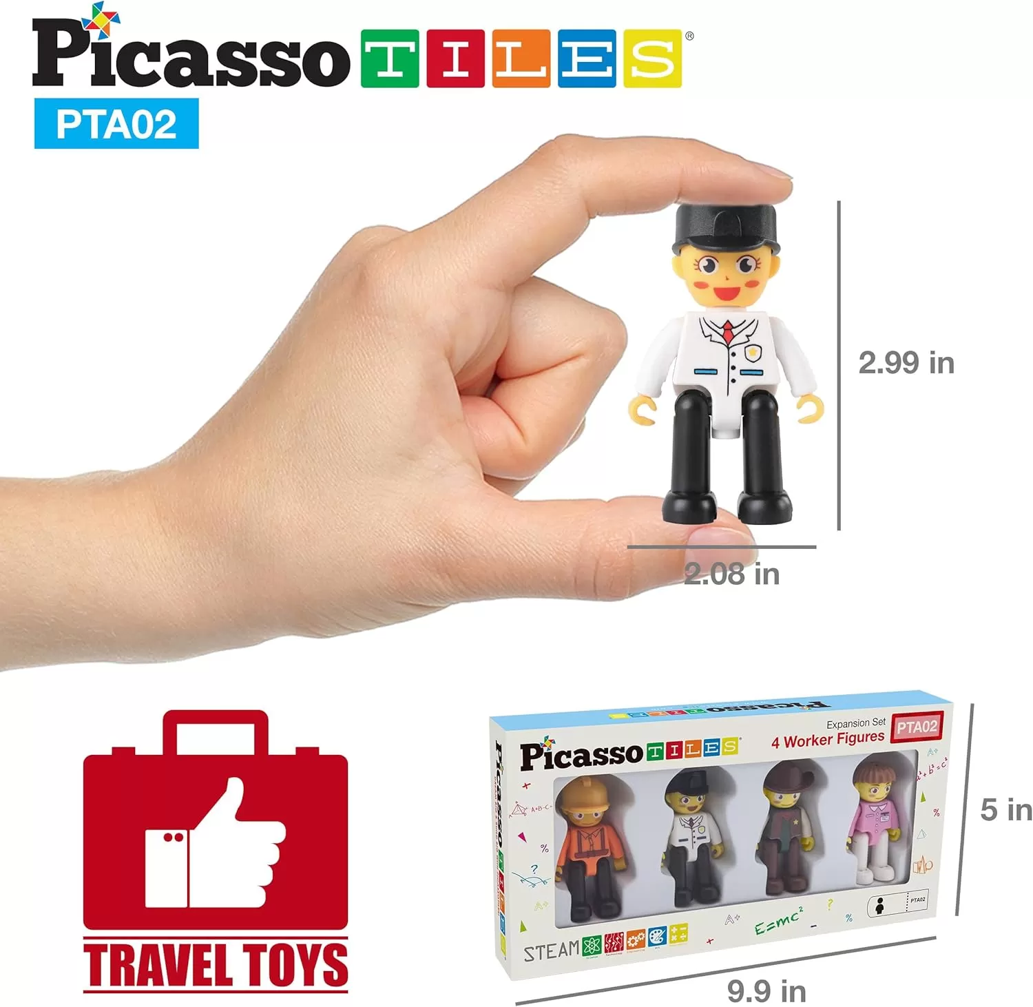 imagePicassoTiles Magnetic 4 Family Action Figures Toddler Toy Magnet Expansion Pack Educational Addon STEM Learning Kit Toys Pretend Playset for Construction Building Block Tiles Child Brain Development4 Profession