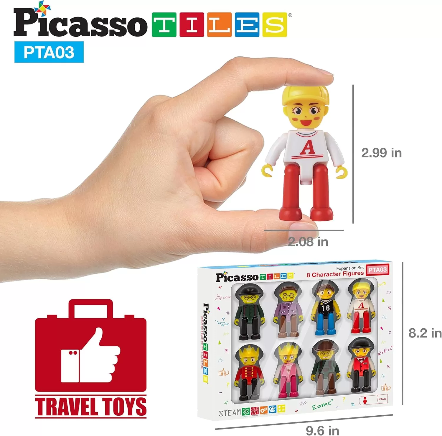 imagePicassoTiles Magnetic 4 Family Action Figures Toddler Toy Magnet Expansion Pack Educational Addon STEM Learning Kit Toys Pretend Playset for Construction Building Block Tiles Child Brain Development8 Profession