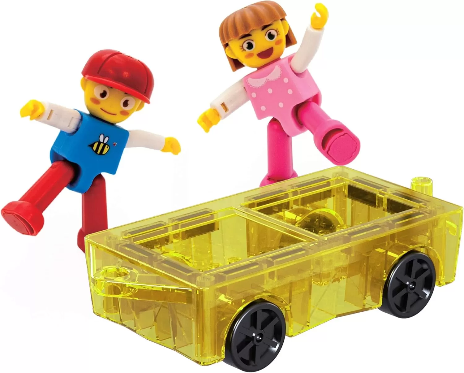 imagePicassoTiles Mini Magnetic Tiles Expansion Car Truck and Figures Play Set Kids Building Magnet Bricks STEM ampamp Learning Toys Magnetic Addons Car Toys Toddler Preschool 3 years and up boys and girls