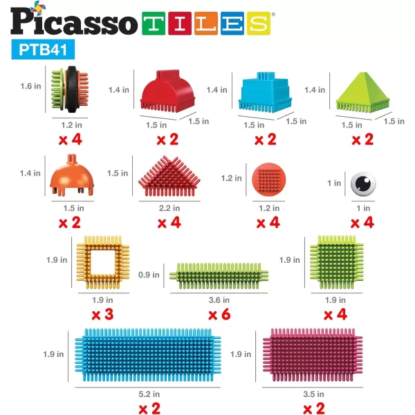 imagePicassoTiles Hedgehog Lock Building Blocks 41pcs116pcs Hedgehog Construction Toy Set wIdeaBook with Idea Book 4 Action Figure Characters 4 Decorative Eyes STEM Learning Kit Dish Washer Safe