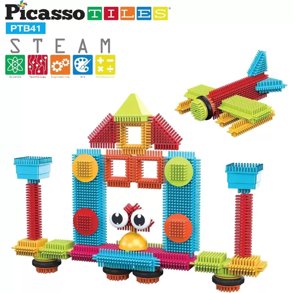imagePicassoTiles Hedgehog Lock Building Blocks 41pcs116pcs Hedgehog Construction Toy Set wIdeaBook with Idea Book 4 Action Figure Characters 4 Decorative Eyes STEM Learning Kit Dish Washer Safe