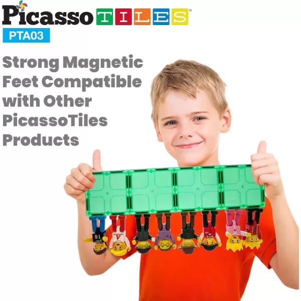 imagePicassoTiles Magnetic 4 Family Action Figures Toddler Toy Magnet Expansion Pack Educational Addon STEM Learning Kit Toys Pretend Playset for Construction Building Block Tiles Child Brain Development8 Profession