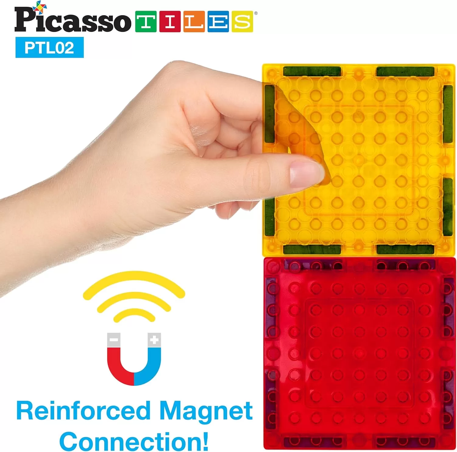 imagePicassoTiles Magnetic Brick Tiles STEM Creative Magnetic Tiles Building Block Set Building Brick Construction Toy Socket Spikes Toys Accessory Educational Imaginative Learning Kit Stacking Set12pc addon2