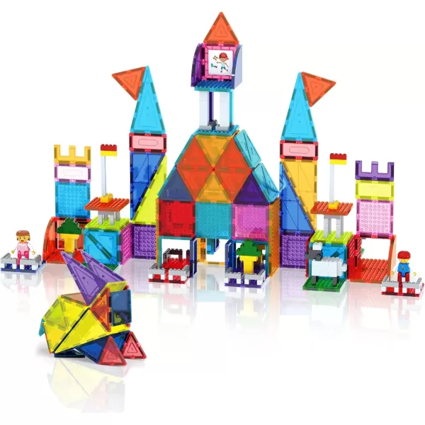imagePicassoTiles Magnetic Brick Tiles STEM Creative Magnetic Tiles Building Block Set Building Brick Construction Toy Socket Spikes Toys Accessory Educational Imaginative Learning Kit Stacking Set353pc