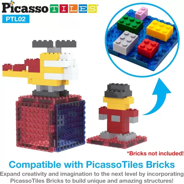 imagePicassoTiles Magnetic Brick Tiles STEM Creative Magnetic Tiles Building Block Set Building Brick Construction Toy Socket Spikes Toys Accessory Educational Imaginative Learning Kit Stacking Set12pc addon2