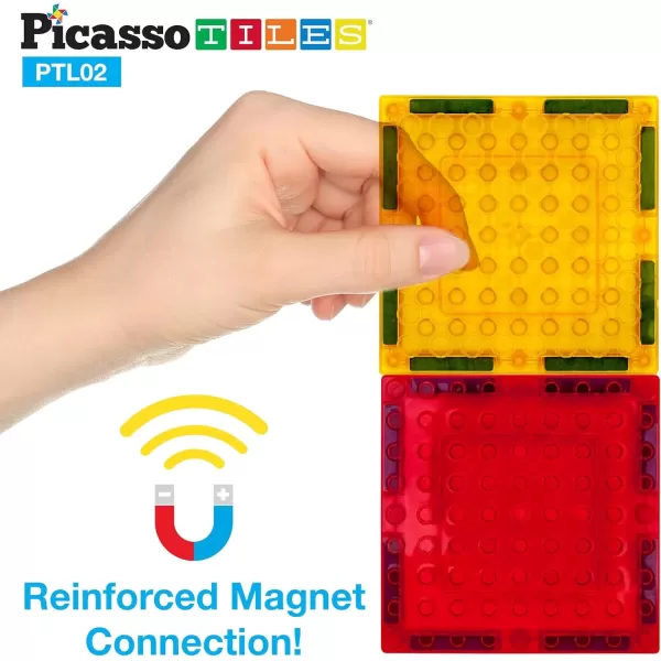 imagePicassoTiles Magnetic Brick Tiles STEM Creative Magnetic Tiles Building Block Set Building Brick Construction Toy Socket Spikes Toys Accessory Educational Imaginative Learning Kit Stacking Set12pc addon2