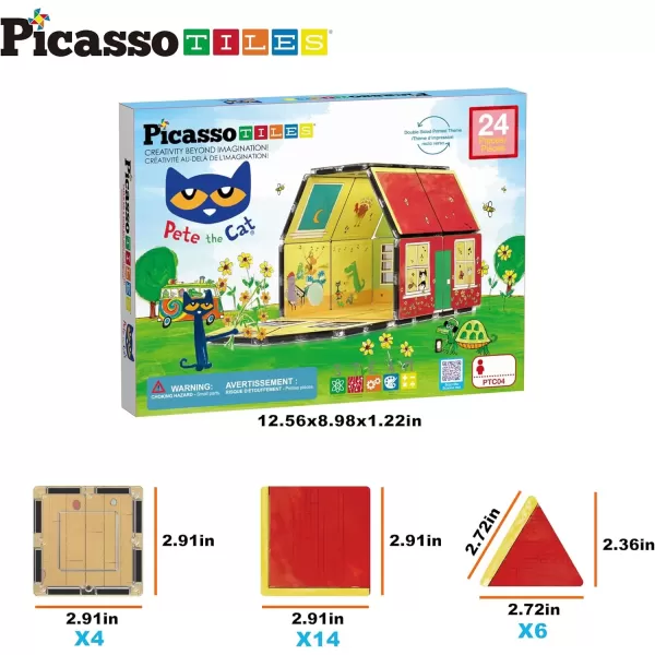 imagePicassoTiles Magnetic Tiles Pete The Cat Home Theme Building Blocks Double Sided Printing Toddler Magnet Toys Education STEM Learning Kit Construction Brain Development Preschool Kid Game Boy Girl 3