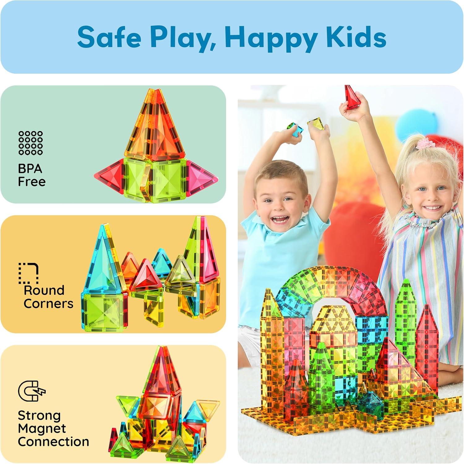 imagePicassoTiles Magnetic Tiles Building Blocks Mini Size Diamond Series Magnet Toys Travel Size OnTheGo Magnets Construction Sensory Toys Gifts Educational Set Toddlers STEM Learning Kit Playset PTM40Mini 36pcs