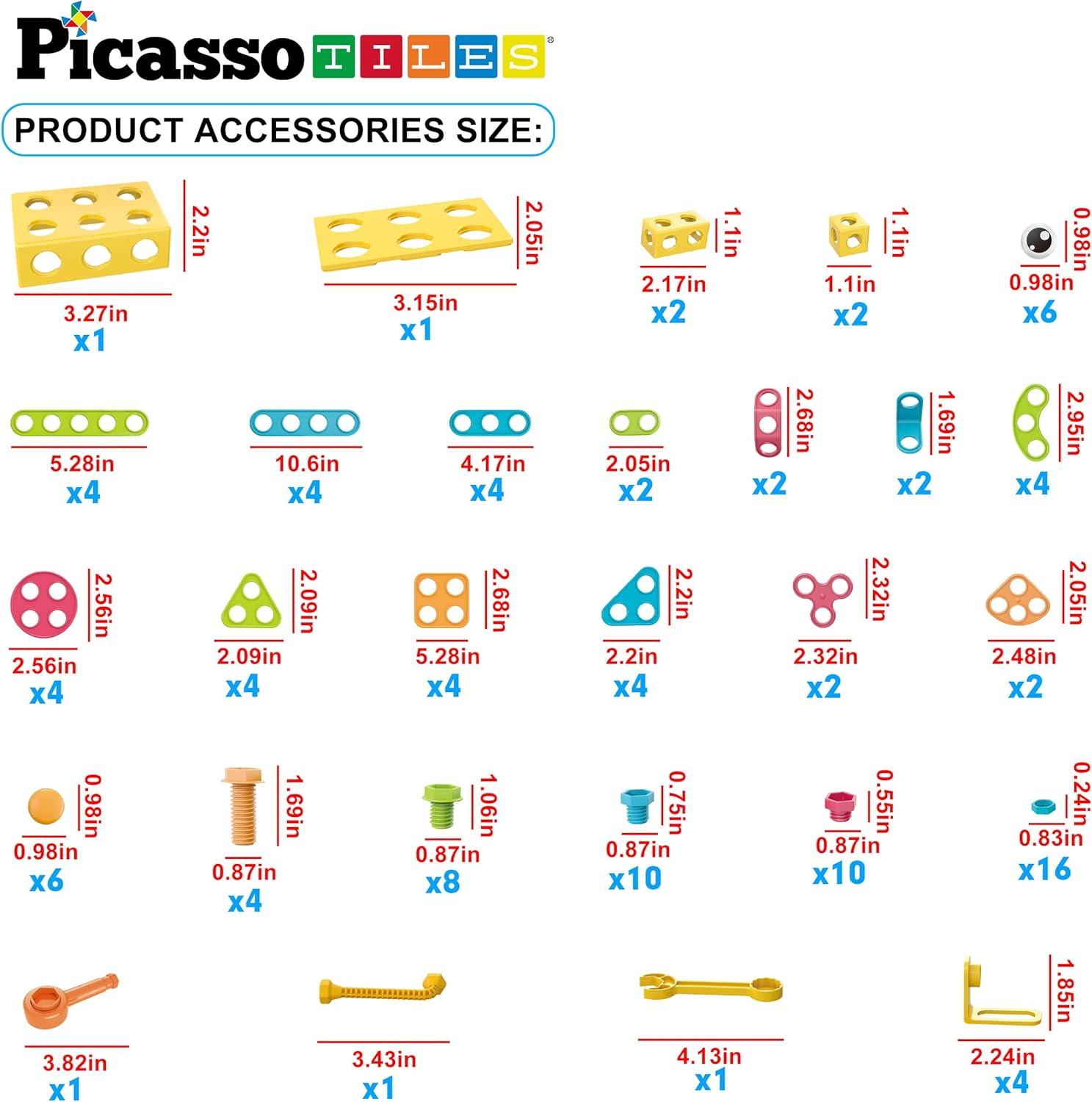 imagePicassoTiles STEM Kids Solar Powered Transformer Robot Educational Learning Engineering Building Toy 12in1 Creative Unique Transformation Renewable Energy Science Experiment DIY Kit Boy Girl Age 8115pc