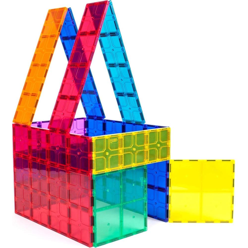 imagePicassoTiles Kids Toy Magnetic Building Blocks Magnet Tiles Supersized Large Stabilizer Base Jumbo XL Plate Foundation Education Construction Kit Engineering STEM Children Learning Stacking Set12 pcs XL Plate