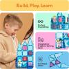 imagePicassoTiles 60 pcs Mini Magnetic Tiles Magnet Toys TravelFriendly OnTheGo Building Blocks for Kids Compact Lightweight Creative playset Preschool Montessori Early Learning STEM Kids Toy Ages 371pcs Mini With 2 Action Figures