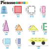 imagePicassoTiles Kids Toy Magnetic Building Blocks Magnet Tiles Supersized Large Stabilizer Base Jumbo XL Plate Foundation Education Construction Kit Engineering STEM Children Learning Stacking Set61pc with Carry Case