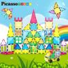 imagePicassoTiles Kids Toy Magnetic Building Blocks Magnet Tiles Supersized Large Stabilizer Base Jumbo XL Plate Foundation Education Construction Kit Engineering STEM Children Learning Stacking Set101pc with Carry Case