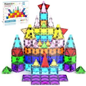 imagePicassoTiles Magnetic Tiles Building Blocks Mini Size Diamond Series Magnet Toys Travel Size OnTheGo Magnets Construction Sensory Toys Gifts Educational Set Toddlers STEM Learning Kit Playset PTM40Mini 40pcs