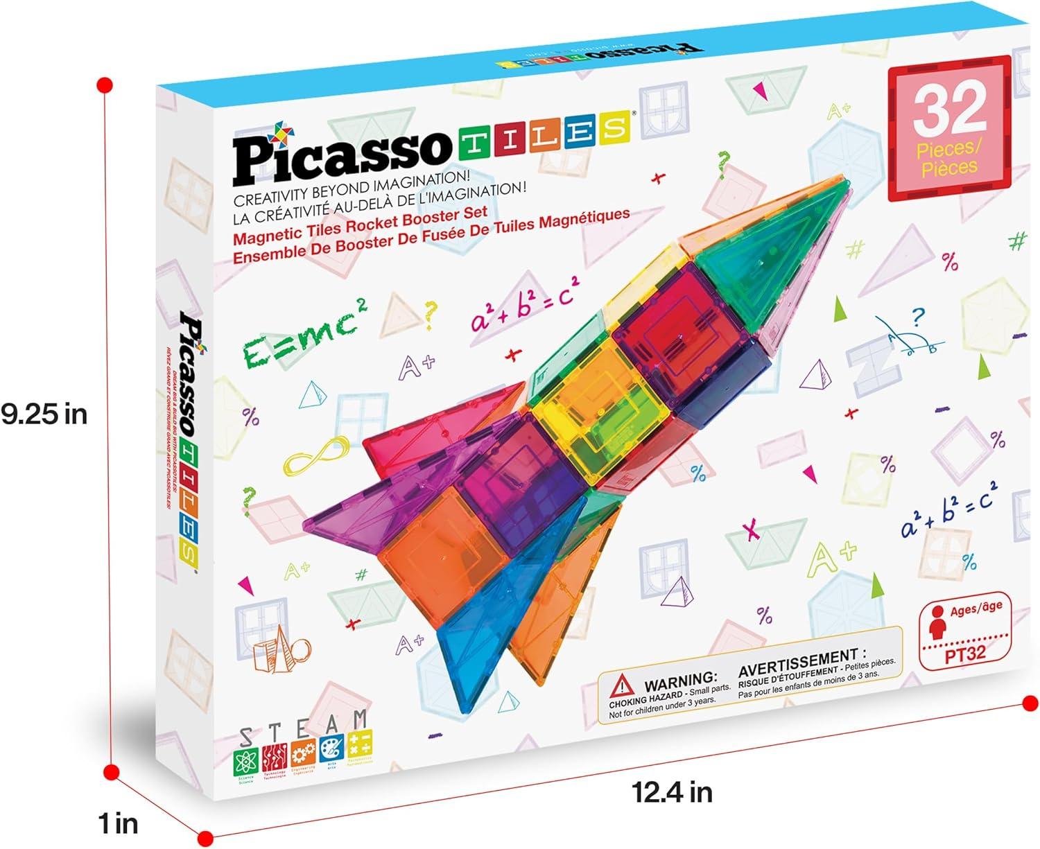 imagePicassoTiles 40pcs Magnetic Tiles Clipin Window and Door Expansion Set Magnetic Block Addons Magnet Building Construction Toys STEM Education Learning Block for Toddler Boys and Girls 3 PTW40Multicolored