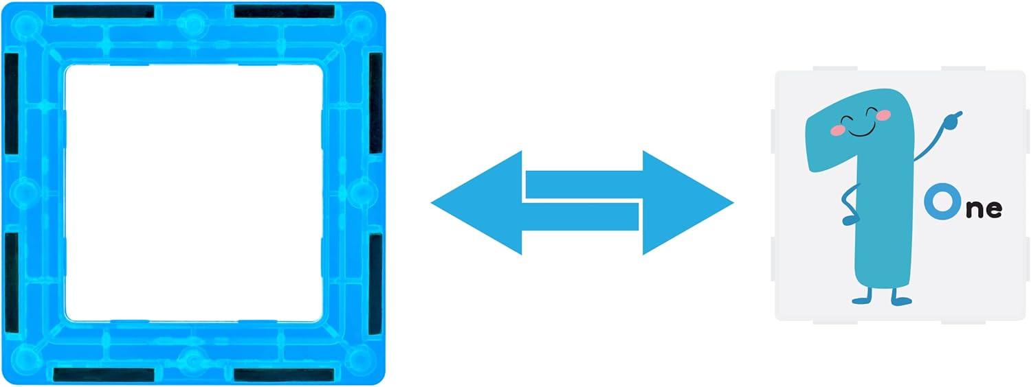 imagePicassoTiles Magnetic Building Blocks with Tiles and Clickin Educational Graphic Arts Magnet Construction Toy Set STEM Learning Playset Child Brain Development Stacking PlayboardGraphic Arts