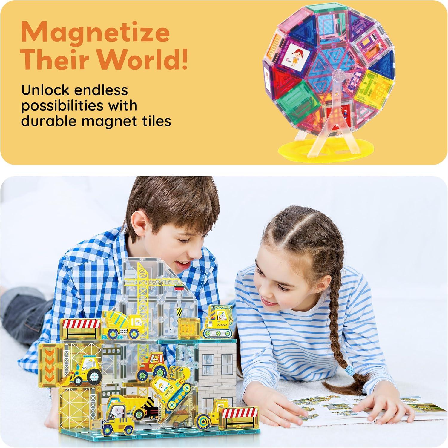 imagePicassoTiles Magnetic Tile Building Idea Book 230 Pages Illustrated Design Guide with 300 Creative Builds for Kids STEM Learning Creativity and Brain Development Educational Toy Ages 3 Plus PTIDEABOOK