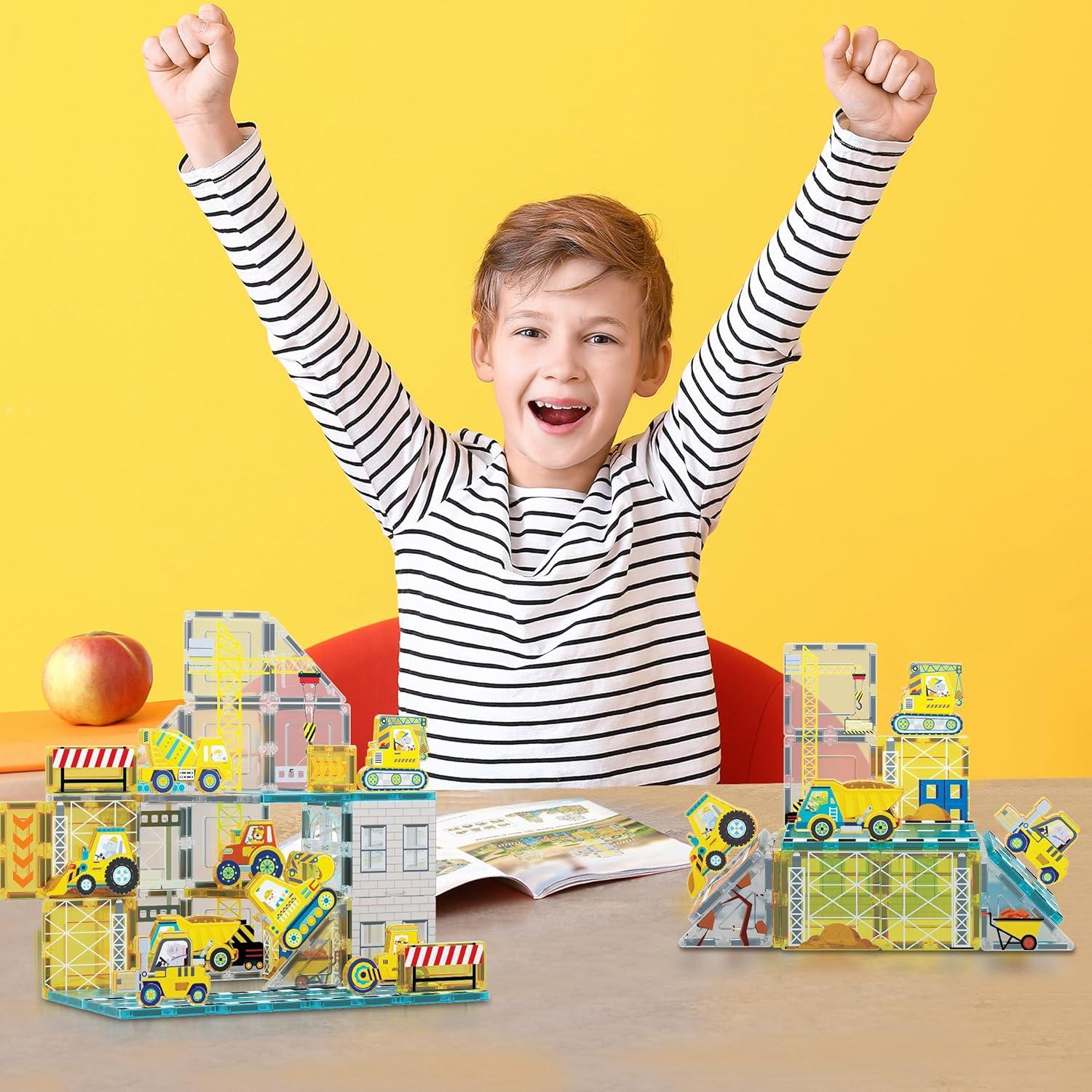 imagePicassoTiles Magnetic Tile Building Idea Book 230 Pages Illustrated Design Guide with 300 Creative Builds for Kids STEM Learning Creativity and Brain Development Educational Toy Ages 3 Plus PTIDEABOOK