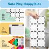 imagePicassoTiles 40pcs Magnetic Tiles Clipin Window and Door Expansion Set Magnetic Block Addons Magnet Building Construction Toys STEM Education Learning Block for Toddler Boys and Girls 3 PTW40Clear Transparent