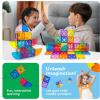 imagePicassoTiles Magnetic Building Blocks with Tiles and Clickin Educational Graphic Arts Magnet Construction Toy Set STEM Learning Playset Child Brain Development Stacking PlayboardQuarter Round and Window Set