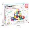 imagePicassoTiles Magnetic Building Blocks with Tiles and Clickin Educational Graphic Arts Magnet Construction Toy Set STEM Learning Playset Child Brain Development Stacking PlayboardSeethrough Shape