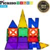 imagePicassoTiles Magnetic Building Blocks with Tiles and Clickin Educational Graphic Arts Magnet Construction Toy Set STEM Learning Playset Child Brain Development Stacking PlayboardUnique Shapes