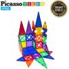 imagePicassoTiles Magnetic Building Blocks with Tiles and Clickin Educational Graphic Arts Magnet Construction Toy Set STEM Learning Playset Child Brain Development Stacking PlayboardUnique Shapes