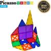 imagePicassoTiles Magnetic Building Blocks with Tiles and Clickin Educational Graphic Arts Magnet Construction Toy Set STEM Learning Playset Child Brain Development Stacking PlayboardUnique Shapes