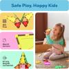 imagePicassoTiles Magnetic Building Blocks with Tiles and Clickin Educational Graphic Arts Magnet Construction Toy Set STEM Learning Playset Child Brain Development Stacking PlayboardSquare Triangle 12 Pc