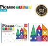imagePicassoTiles Magnetic Building Blocks with Tiles and Clickin Educational Graphic Arts Magnet Construction Toy Set STEM Learning Playset Child Brain Development Stacking PlayboardUnique Shapes