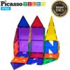 imagePicassoTiles Magnetic Building Blocks with Tiles and Clickin Educational Graphic Arts Magnet Construction Toy Set STEM Learning Playset Child Brain Development Stacking PlayboardUnique Shapes