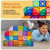 imagePicassoTiles Magnetic Building Blocks with Tiles and Clickin Educational Graphic Arts Magnet Construction Toy Set STEM Learning Playset Child Brain Development Stacking PlayboardQuarter Round and Window Set