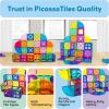 imagePicassoTiles Magnetic Building Blocks with Tiles and Clickin Educational Graphic Arts Magnet Construction Toy Set STEM Learning Playset Child Brain Development Stacking PlayboardQuarter Round and Window Set