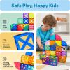 imagePicassoTiles Magnetic Building Blocks with Tiles and Clickin Educational Graphic Arts Magnet Construction Toy Set STEM Learning Playset Child Brain Development Stacking PlayboardQuarter Round and Window Set