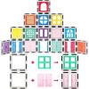 imagePicassoTiles 40pcs Magnetic Tiles Clipin Window and Door Expansion Set Magnetic Block Addons Magnet Building Construction Toys STEM Education Learning Block for Toddler Boys and Girls 3 PTW40Red