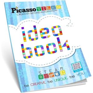 imagePicassoTiles Magnetic Tile Building Idea Book 230 Pages Illustrated Design Guide with 300 Creative Builds for Kids STEM Learning Creativity and Brain Development Educational Toy Ages 3 Plus PTIDEABOOK