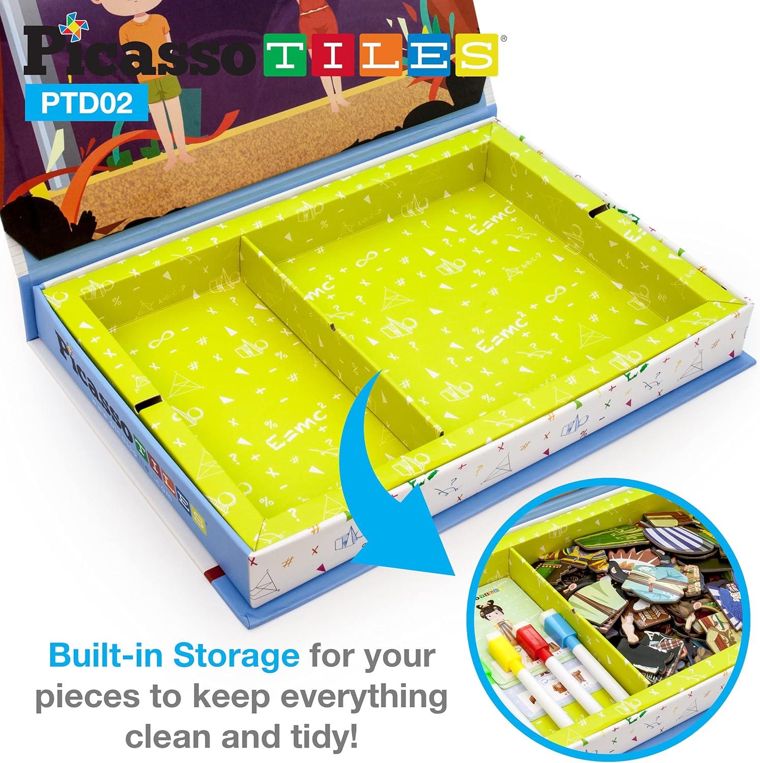 imagePicassoTiles 115 Piece Magnetic FaceBoard Mix ampamp Match Activity DIY Dress Up Puzzle Book Kids Toy Set Educational Playset STEM Learning 20 FREE Unique Creative Inspirational Style Building Idea Cards