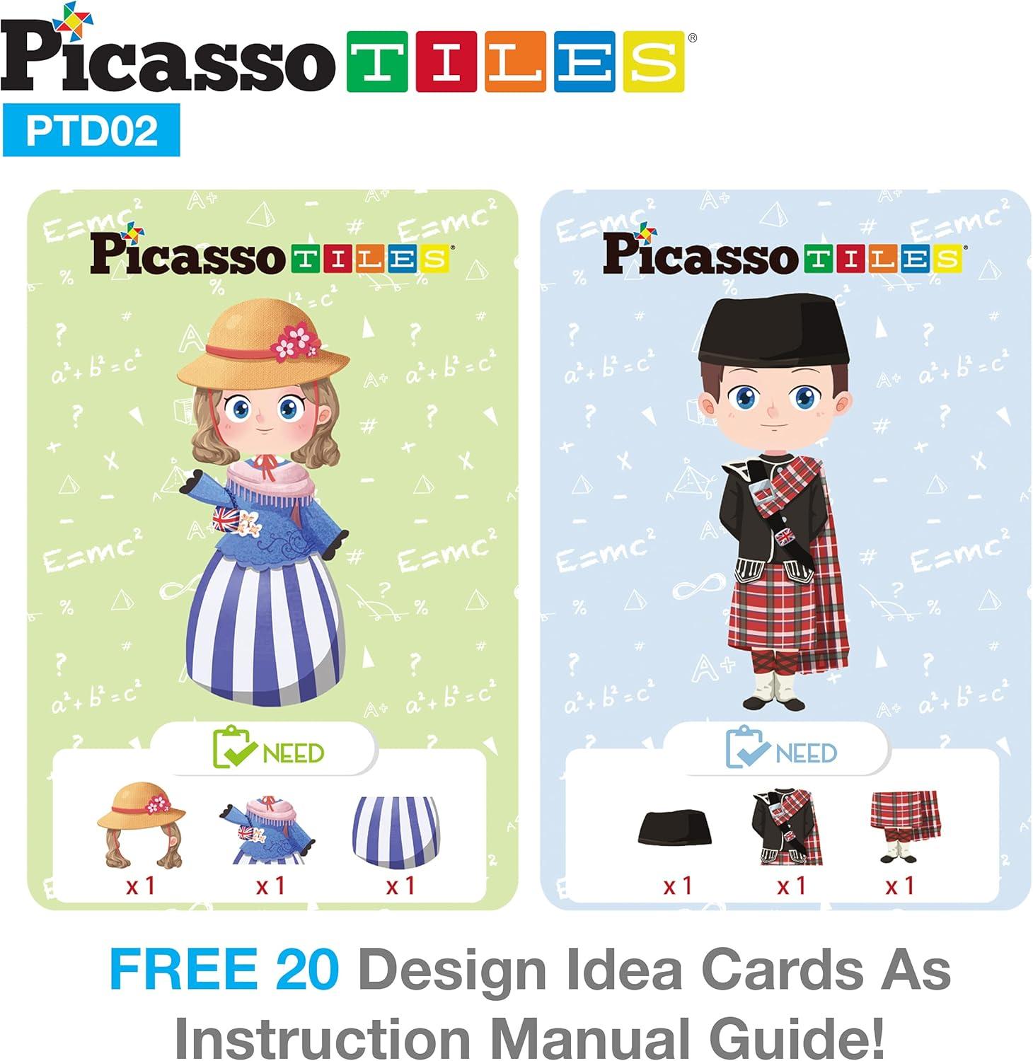 imagePicassoTiles 115 Piece Magnetic FaceBoard Mix ampamp Match Activity DIY Dress Up Puzzle Book Kids Toy Set Educational Playset STEM Learning 20 FREE Unique Creative Inspirational Style Building Idea Cards