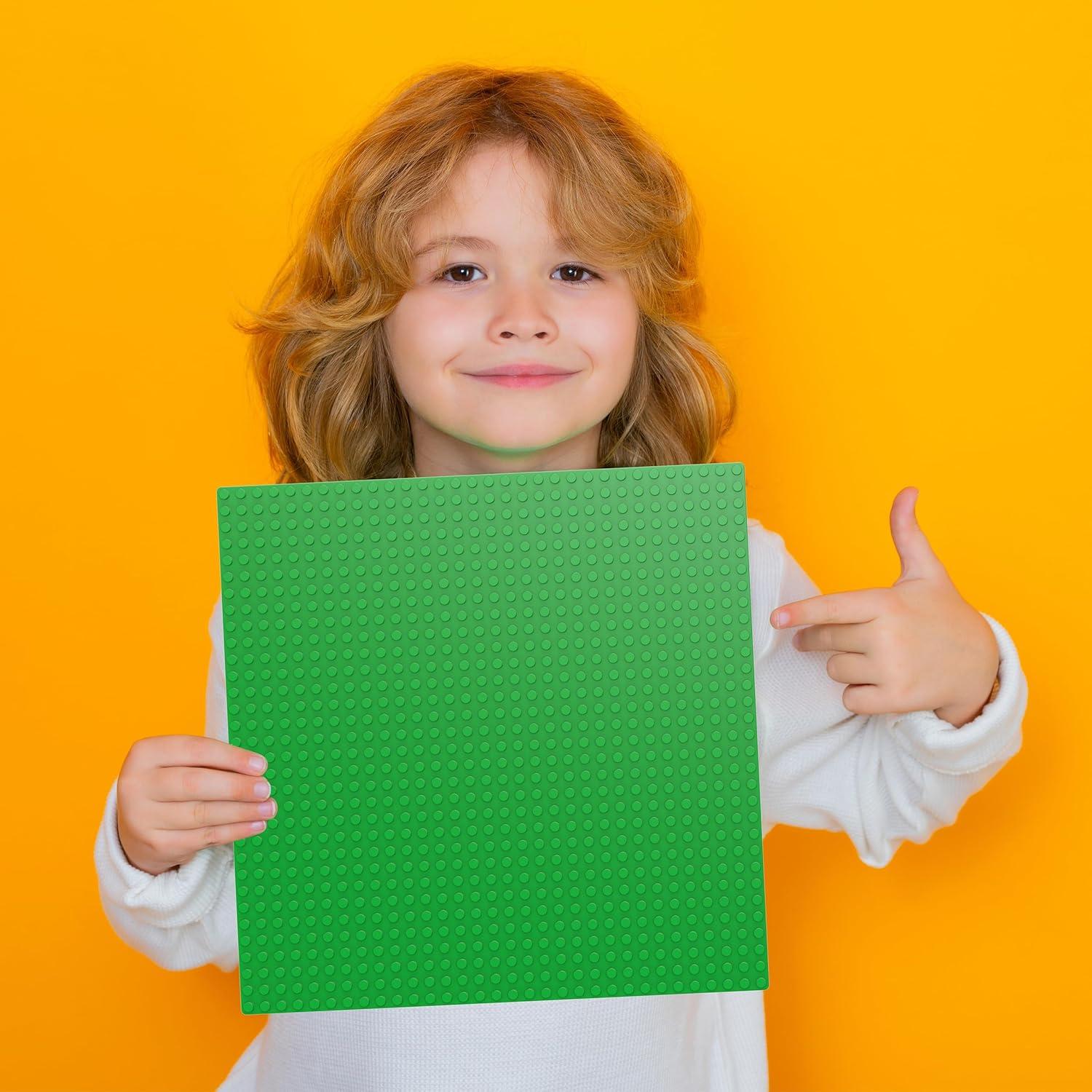 imagePicassoTiles 200 Piece Large Construction Brick Building Blocks STEM Bricks Toy Set Creative Learning Early Education Playset 5 Colors 4 Unique Shapes Mix ampamp Match Toys for Kids Boys Girls Child Age 3Brick Baseplate 10 Pack 10x10