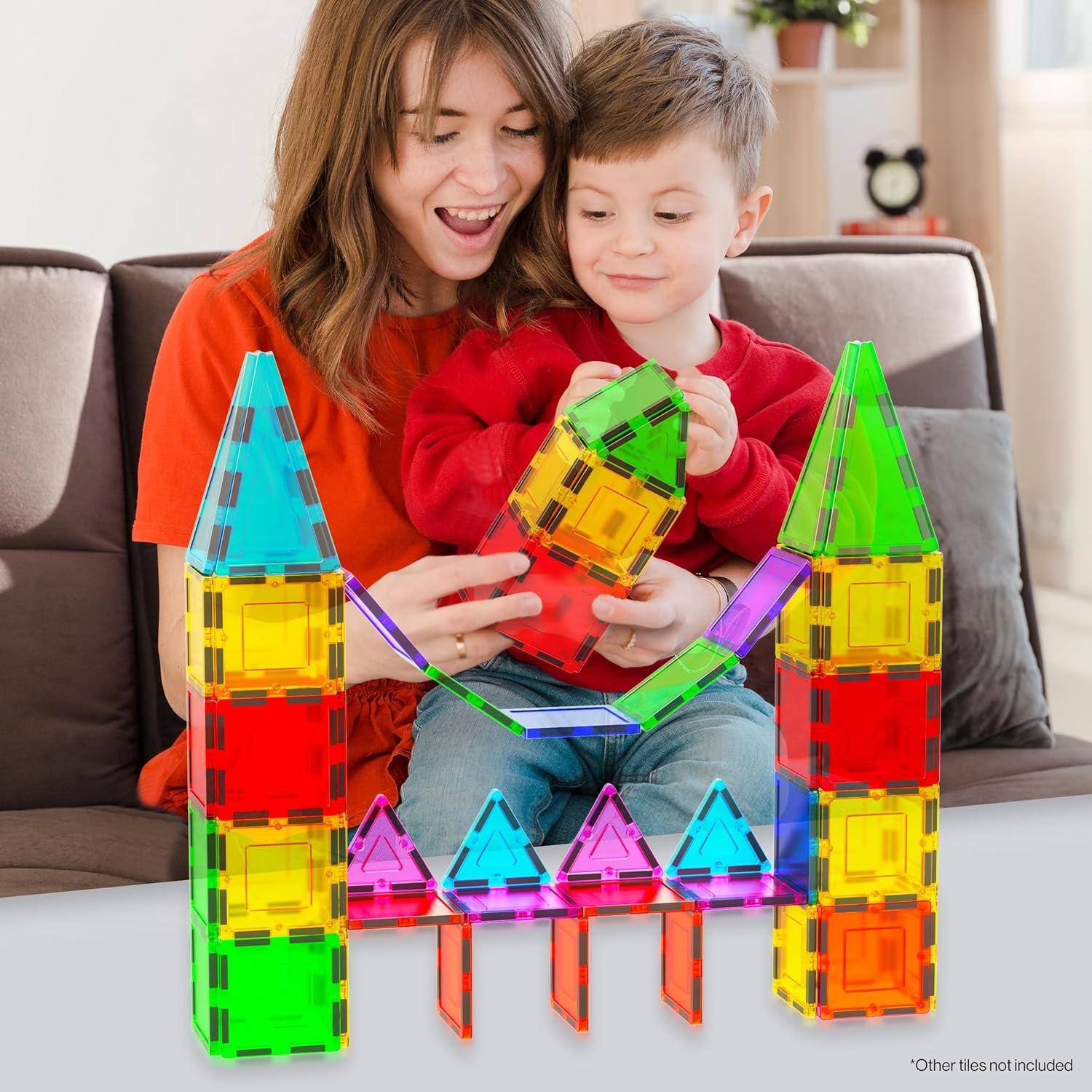imagePicassoTiles 4pcs Magnetic Building Block Large Square Shape Magnet Tiles Construction Toy STEM Learning Kit Educational Playset Playboard Pretend Play Stacking Blocks Child Brain Development PTE0912Pc Square