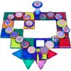 imagePicassoTiles 101 Master Builder Magnetic Building Block Toy Set Construction Magnet Tile Blocks Education Toys with 22 Optical Illusion Spinning Disk 27 Gear Wheels and Engineering Columns PTW101