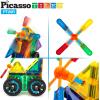 imagePicassoTiles 20 Piece Magnetic Building Blocks with Detachable Wheels and Windmill Clickin Inserts Magnet Construction Toy Car Set STEM Learning Kit Educational Playset Child Brain Development PT20R